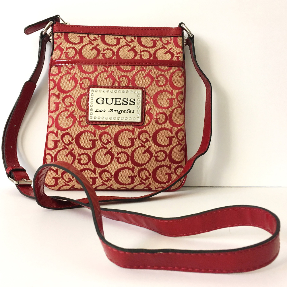 Guess Taluca Red-multi cross body bag NWT